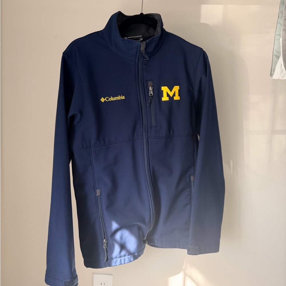 Columbia Men's Navy Blue Performance Jacket with Yellow Logo